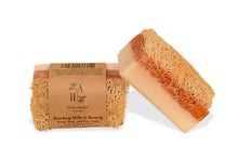 Load image into Gallery viewer, Natural Pumpkin Fiber Donkey Milk and Honey Soap

